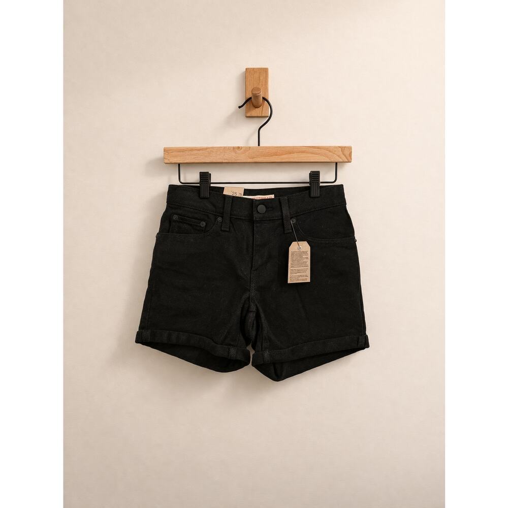 Levi’s Black Mid-Length Denim Shorts – Size 25 (NWT)